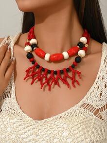 Bộ 1 vòng cổ hạt nhựa và san hô CCB màu nâu hoa văn bất đối xứng phong cách Bohemian cổ điển, nhiều lựa chọn, trang sức cao cấp dành cho nữ, có thể mua riêng lẻ hoặc theo bộ 2 chiếc, thích hợp cho các dịp lễ, tiệc tùng, làm quà tặng, đeo quanh năm, Ngày Valentine, Lễ Tạ ơn, tặng bạn bè. Chất liệu nhựa có nhiều tông màu và hoa văn, mỗi hạt đều độc đáo. Có thể có một vài vết xước nhỏ do khuôn đúc, đó là hiện tượng bình thường. - Nhiều màu - Xem 15