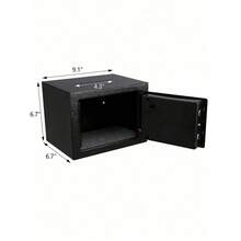 Pequeña caja fuerte de  electrónica con código digital y llave, incluye 2 llaves, soporte de pared y batería, apta para hogar, oficina, hotel - Negro - Ver 6