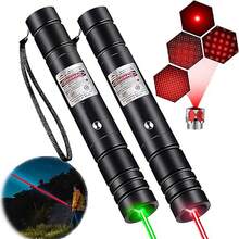 1 st röd/grön laserpekare med hög effekt, uppladdningsbar ficklampa med stjärnlock, fjärrkontroll, laserpunktindikator, för demonstration, utomhuscamping, laserleksak för katt och hund, USB-direktladdning, uppgraderad - En-Storlek - Visa 12