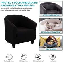 NILUOH Club Chair Slipcover Jacquard Tub Chair Cover Stretch Armchair Covers Sofa Cover Furniture Protector for Living Room Jacquard Black - Multi - Ver 4