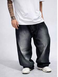Men's Cargo Pants Dazzling Jeans Balloon Extra Large Pocket Original Men's - 黑色 - 查看 9