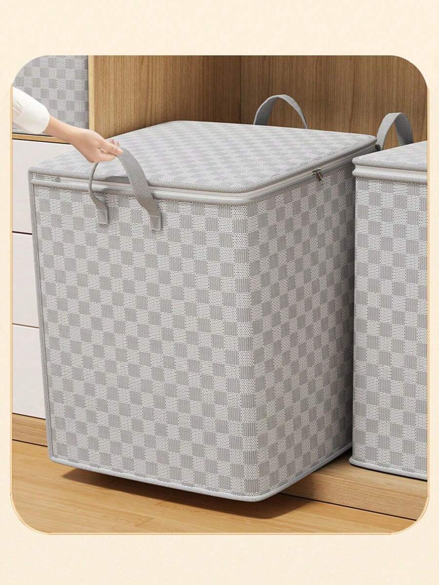 1pc Large Capacity Travel & Home Packing Bag With Zipper, Waterproof & Moisture-Proof Clothing Storage Bag - Grey - View 1