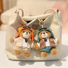 Llavero de peluche de oso de dibujos animados lindo, decoración de colgante de oso de peluche piloto para bolso, exposición de aviación, Comic Con, regalos de fiesta, muñeco de peluche, regalo de cumpleaños para niños, Navidad, Año Nuevo - Multicolor - Ver 4