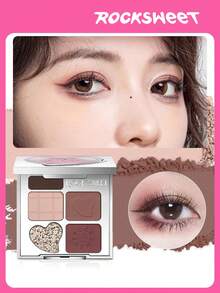 ROCK SWEET 5-Color Eye & Brow Palette - Eyebrow Pencil, Eyebrow Powder, Neutral Eyeshadow, Contour And Matte Highlighter, Sweat-Proof (Perfect Gift) - 05 Field Symphony (Red-brown Terracotta)# - View 7