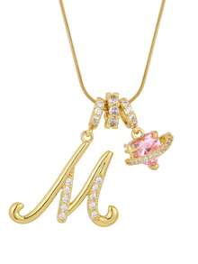 1 chiếc mặt dây chuyền hình trái tim màu hồng tối giản dễ thương đính đá giả, có thể khắc chữ viết tay theo yêu cầu, phù hợp cho các dịp thường ngày, thời trang, hỗ trợ tùy chỉnh, món quà độc đáo dành cho bạn gái/mẹ, thiết kế tối giản cổ điển, unisex, thích hợp làm quà tặng cặp đôi, quà tặng cho bố, mẹ, gia đình, v.v. - Vàng - Xem 25