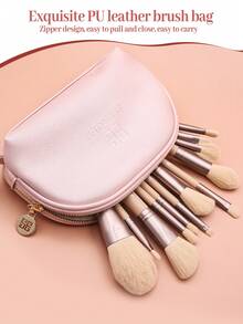 SEPROFE 12pcs Makeup Brush Set, Professional Makeup Tools With Premium Quality, Ultra Soft Fibers Suitable For Face, Eyes, Foundation, Concealer, Eyeshadow, Powder Makeup - Apricot - View 5