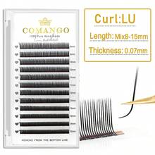 CoMango 12排 LU 卷度 0.07mm 纤细 5D 仙女睫毛嫁接尖头湿睫毛簇预制扇形 5D 花卉貂毛假睫毛，适用于化妆 - LU - 查看 9