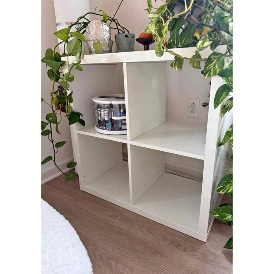 4-Cube Storage Organizer, White Multifunctional Open Shelf Bookcase Closet Cabinet For Home Office Living Room - Default - View 1