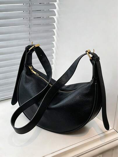 Nieuwe modieuze minimalistische schoudertas voor dames in effen kleur, gemaakt van PU-materiaal, geschikt voor dates, winkelen, veelzijdig en elegant.