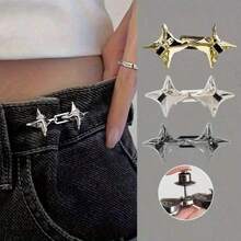 1/2/3/5 Pairs Star Shaped Waist Cincher Clips, Waist Shaping Magic Tool, Adjustable Waist Clips For Belts, Scarves, Shawls, Sweaters - Silver - View 10