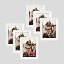 6pcs Classic Fashion Picture Frame Set, Multi-Color Frames, Horizontal & Vertical Display, Fits 3.5x5", 4x6", 5x7", 6x8", 8x10" Photos Or Artwork, Suitable For Personal Portraits, Landscapes, Illustrations, Photo Wall, Growth Records, Family Albums (Photo Paper Randomly Included) - 6Pcs - 查看 18