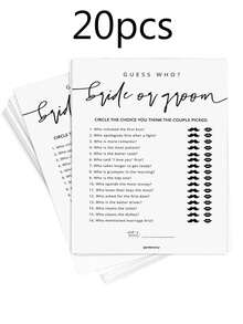 1/10/20pcs Who Is The Bride Or Groom? Wedding Game Cards, Minimalist Style Bridal Shower Game, Suitable For Wedding, Bridal Shower And Bachelorette Party, Christmas - Multicolor - View 9