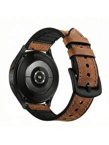 1条20mm/22mm复古棕色真皮表带，适用于三星Galaxy Watch 8/7/6/5/4（40mm/44mm）和Watch GT2/GT3，商务风格替换表带，男士和腕表爱好者的理想礼物 - 棕色 - 查看 12