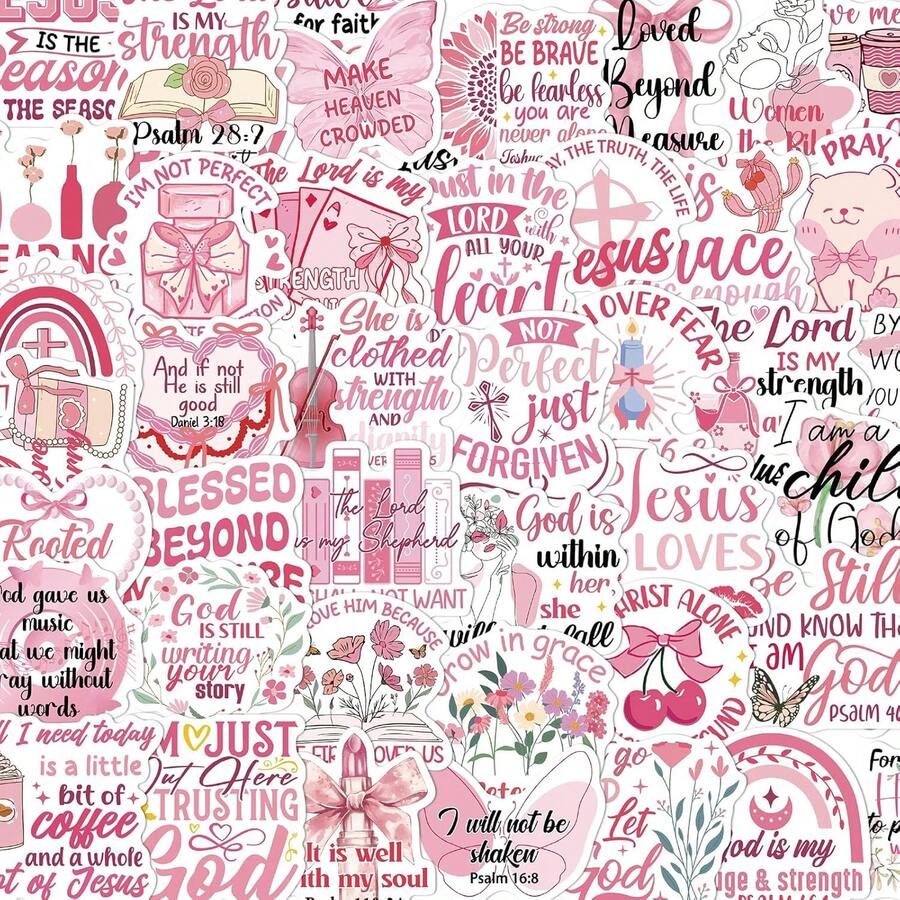 Bible Verse Christian Stickers - 50Pcs Jesus God Stickers ...