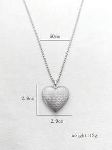 1 chiếc vòng cổ mặt dây chuyền hình hoa cúc rỗng và hình cuốn sách tối giản bằng thép không gỉ màu bạc, tự làm hộp đựng ảnh, quà tặng ngày lễ và ngày Valentine. - Bạc - Xem 18