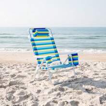 Caribbean Joe Chaby International Deluxe - Silla Plegable para Playa y Camping - Raya gruesa - Ver 2