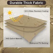 Outdoor Sectional Sofa Cover Waterproof V Shaped Patio Furniture Covers for Deck Lawn and Backyard 89"x89" Camel - Camello - Ver 4