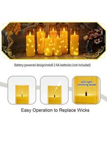 2/3/5 Pezzi Luci Fatate Con Telecomando, Funzione Timer/Telecomando, Alimentate A Batteria, Luci Intermittenti Incorporate, Candele Senza Fiamma, Adatte Per Centrotavola, Casa, Ognissanti, Natale, San Valentino, Compleanno, Regalo, Proposta, Matrimonio, Festa, Illuminazione Per Varie Occasioni - oro - Visualizzare 11
