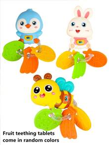 Juguete de Sonajero para Dentición de Bebé, Ayuda a Desarrollar la Coordinación Ojo-Mano del Bebé, Diseño de Dibujos Animados Lindos como Abeja, Pingüino y Conejo, Regalo Perfecto para Niños y Niñas Recién Nacidos - Multicolor - Ver 13