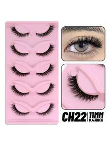 Konstminkögonfransar, tecknade ögonfransar, naturliga långa fladdrande ögonfransar, förlängande ögonfransförlängningar - Svart - Visa 3