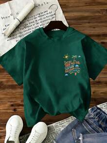 Áo kiểu rộng rãi mùa xuân/hè, 100% cotton, áo thun ngắn tay nữ, kiểu dáng bãi biển mùa hè với họa tiết mặt trời và cây cọ, cổ tròn màu trơn, mềm mại và thoải mái, phong cách thường ngày, đường phố, Y2K, bãi biển, tốt nghiệp, kỳ nghỉ, áo, mùa hè, mùa xuân, áo thun, phòng tập thể dục, thể thao, áo dự tiệc, cổ điển, lễ hội, Valentine, Maija, áo cho nữ, áo nữ, trang phục mùa xuân, quần áo mùa hè nữ, áo thun vui nhộn, kỳ nghỉ, bãi biển, thường ngày, áo dễ thương, áo đen, áo trắng, áo mùa hè, áo mùa xuân cho nữ, quần áo lễ Phục sinh cho nữ, lễ hội, văn phòng/phòng khách/nhà/tối giản, phụ nữ phương Tây, trang phục, phong cách retro Mỹ, unisex, áo khoác ngoài, mùa thu, phụ nữ cỡ lớn, Valentine, lễ hội, áo mùa hè, lễ hội âm nhạc, áo trắng - Màu xanh lá cây đậm - Xem 2