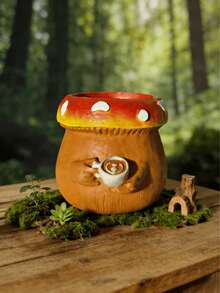 这款蘑菇造型的树脂花瓶兼花盆，设计艺术感十足，不规则的造型非常适合在咖啡桌、书桌或窗台上摆放小型植物或绿植。它能为现代生活空间和办公环境增添简约自然的气息。 - 可愛 - 查看 4