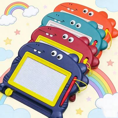 1pc Random Style Mini Cartoon Dinosaur Magnetic Drawing Board, An Erasable Doodle Board Designed For Teens, Comes With Colorful Markers. It'S A Multifunctional Creative Tool For Counting, Drawing, And Spelling,Perfect For Birthday Party Favors & Goodie Bags