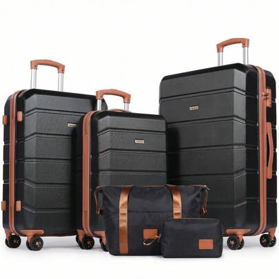 5 Piece Suitcase Sets Hard Shell Luggage Set - 20"+24"+28"