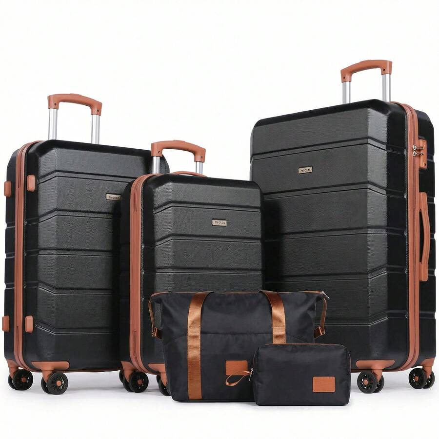 5 Piece Suitcase Sets Hard Shell Luggage Set - 20"+24"+28"