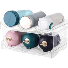 U Chef Organizador Apilable de Botellas de Agua para gabinete Soportes de Plástico Transparente para Botellas de Vino de 2 Niveles Bebidas para Refrigerador Cocina Congelador - Transparente - Ver 1