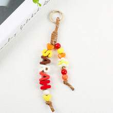 1pc Customized Colorful Letter Bag Charm, Multi-Color Beaded, Floral Keychain, Personalized Handmade Gift For Friends And Family - Colorful Keychains - View 15