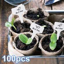 TUOGTCI 100pcs/Pack Reusable T-Type Garden Labels, Random Styles & Colors - Durable Waterproof Plastic Plant Markers, Easy To Write On, Weather-Resistant, Suitable For Outdoor And Indoor Gardens - A - View 1