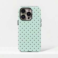 Pink Base Black Polka Dot Phone Case, Cute Y2K Style. Compatible With IPhone 17, 16, 15, 14, 13, 12, Max Plus Models - Green - View 2