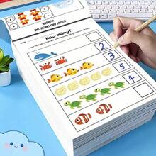64 Pages Fun Math Practice Book,The Book Contains Elements Of Transportation, Forest Animals, Marine Animals, And Fruit Plants To Facilitate Quick Identification By Parents/Educators. It Is Suitable For Home Early Childhood Digital Cognition Enlightenment, Schools, Students, Stationery, School Supplies, And Back-To-School. - 1PC - Xem 1