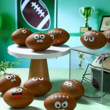 24 Pcs 3.4'' Face Football Stress Balls Bulk Small Funny Face Football Squeeze Foam Ball Mini Stress and Anxiety Relief Toy for Sport Party Favors Valentine Birthday Gift Decoration - Fútbol americano - Ver 3