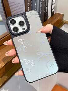 1个全新创意镜面手机壳，饰有蝴蝶结、玫瑰和线条图案，兼容 17 Pro AMX/17 Pro/AIR/16 Pro Max/16 Pro/16/16e/15 Pro Max/15/15 Pro/14 Pro Max/14 Pro/14/13 Pro Max/13 Pro/13/12 Pro Max/12 Pro/12/11 Pro Max/11/11 Pro/XS Max/XR/IX/XS - 彩色 - 查看 3