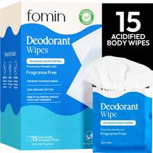 Acidified Travel Deodorant Wipes For Women & Men - 15 Count - Fragrance Free - PH Balanced, Mini Deodorant Travel Size - Plastic-Free, Individually Wrapped Underarm Body Wipes - 無香型 - 查看 6