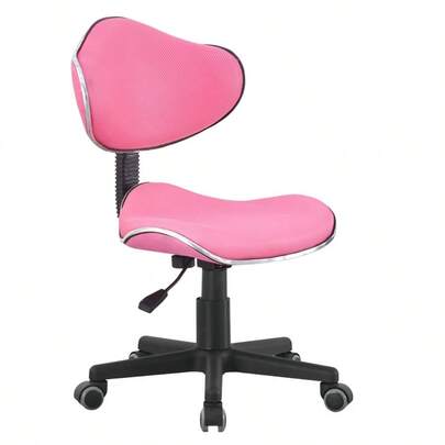 Miroytengo Silla de Escritorio Juvenil Bambola, Silla Dormitorio Giratoria, Altura Ajustable Poliéster Rosa 48x88-98x46 cm De 2 a 3 días de envio
