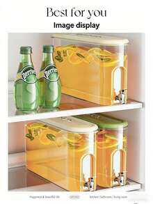 1 Piece Of Large Capacity Plastic Beverage Dispenser - With Faucet - Durable - Leak Proof Design - Suitable For Iced Tea - Lemonade And Cold Drinks - Perfect For Home - Office Or Party - Easy To Clean And Store - Party - Office Drinks - Modern Kitchen - View 7