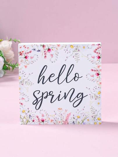 1pc Spring Wildflower Decoration Ornament, Hello Spring Decorations, This Foam Block Decor Makes A Great Gift For Family And Friends, Spring Party Supplies, Floral-Themed Party Decorations, Spring Crafts, Perfect For Home Or Office Shelves And Tiered Trays, Spring Cabinet Decor, Spring Living Room And Bedroom Decor, Spring Room Decor, Spring Home Decor, Spring Gifts, Party Favors