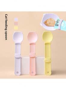 Bộ 4 món gồm 2 thìa bóp cho mèo ăn và 2 bàn chải đánh răng đeo ngón tay, thìa bóp cho mèo ăn tiện dụng, bàn chải đánh răng đeo ngón tay cầm tay. - 25*6,3cm - Xem 7