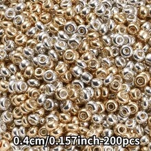 200/500/1000 hạt cườm thủy tinh nhỏ màu vàng và bạc, kích thước 2/3/4mm, dạng tròn dẹt, dùng làm phụ kiện trang sức - Khuyên tai, vòng tay, dây chuyền, móc khóa, dây chuyền điện thoại - Mặt dây chuyền tua rua thủ công - Nhiều màu - Xem 13