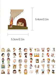 50pcs Abstract Character Cartoon Stickers For Laptop Diy Cell Phone Case  Decorative Stickers3d Decorative Stickers, 11 Phone Case Boy,Diy Phone Case - 多色的 - 查看 2