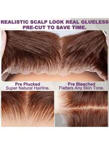 200 Density 32 Inch Lace Front Wigs Human Blended Hair 13x6 HD Lace Front Wigs Human Blended Hair, Straight Frontal Wigs For Black Women Natural Hairline With Baby Hair Wear And Go Glueless Wigs - Brown - View 3