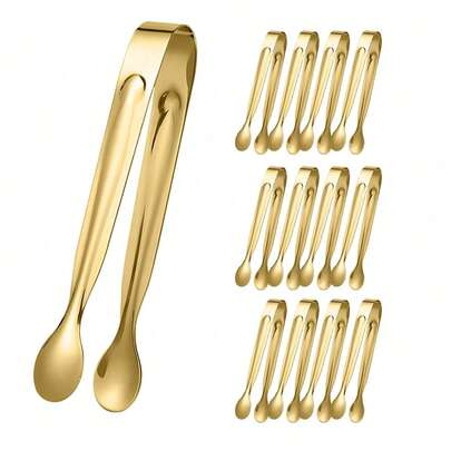 5/10 chiếc kẹp nhỏ bằng thép không gỉ, thích hợp để kẹp đường viên, đá viên, trái cây nhỏ, kẹo, dùng trong nhà bếp, phòng ăn, quán cà phê, tiệc trà chiều, món tráng miệng, tiệc tùng, trang trí sinh nhật, ngoài trời, cắm trại, 1 chiếc