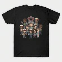 Cotton T-Shirt Unisex T-Shirt Hawkins ThIng Hugs Graphic Tee - 黑色 - 查看 1