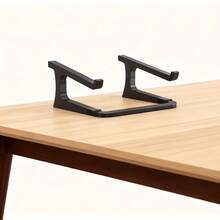 1pc Detachable Portable Dual-Layer Elevated Laptop Cooling Stand, Office Desk Holder, Hollow Stand - Black - View 7