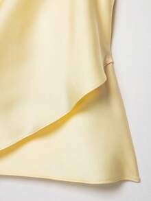 Top de satén con escote en V sexy para mujer, primavera/verano - amarillo ganso - Ver 10