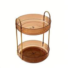 Organizador giratorio de perfumes de 3 niveles, estante de almacenamiento de maquillaje de gran capacidad, organizador de tocador, estante de almacenamiento de cosméticos para encimera de baño, accesorios de tocador multifuncionales, estante giratorio para almacenamiento de productos de cuidado de la piel y perfumes, estante de almacenamiento de cosméticos de acrílico transparente, organizador de tocador giratorio de 360°, estante de almacenamiento de baño de gran capacidad, organizador de perfumes y maquillaje con marco elegante dorado, adecuado para tocador, bandeja de almacenamiento giratoria, organizador de tocador para perfumes y maquillaje de gran capacidad - Multicolor - Ver 4