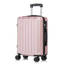 YONSLY Suitcase 16/20/24/28 Inch With 4 Wheels, 360° Combination Lock, Mesh Compartment, Soft Rubber Handle, Lightweight, Shockproof Trolley Suitcase, Carry-On Hard Shell Suitcase - Rose Gold - View 13